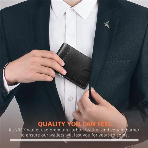 Slim Wallets for Men - Leather Money Clip Mens Wallet - RFID Blocking - Picture 5 of 8